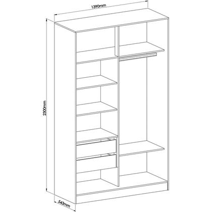 Imagem de Guarda Roupa Modulado 2 Portas de Correr 2 Gavetas Requinte