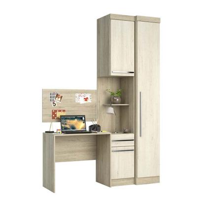 Imagem de Guarda Roupa Modulado 3 Portas 1 Gaveta com Escrivaninha e Painel Master Luciane Móveis