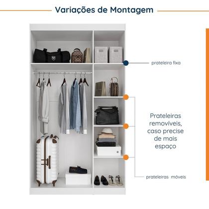 Imagem de Guarda Roupa Modulado 3 Portas com Cabideiro Hera CabeCasa MadeiraOriginals