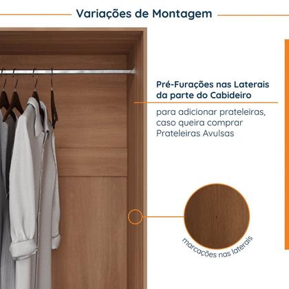 Imagem de Guarda Roupa Modulado 3 Portas com Cabideiro Hera CabeCasa MadeiraOriginals