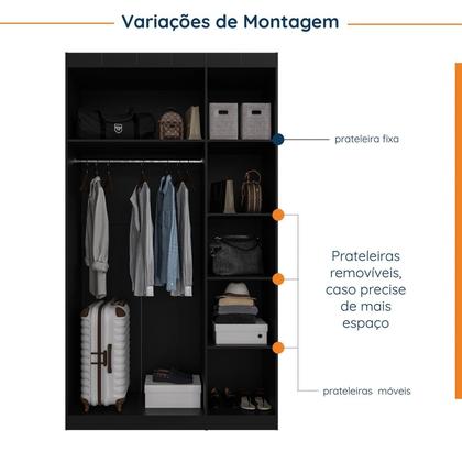 Imagem de Guarda Roupa Modulado 3 Portas com Cabideiro Hera CabeCasa MadeiraOriginals