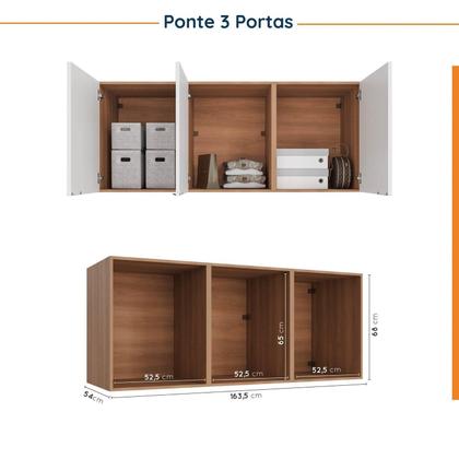 Imagem de Guarda Roupa Modulado Canto 12 Portas 6 Peças Hera CabeCasa MadeiraMadeira Louro/Branco Geada