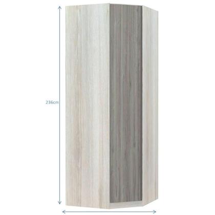 Imagem de Guarda-Roupa Modulado Canto Diagonal 1 Porta 1 Cabideiro 6 Prateleiras Prime Luciane Móveis