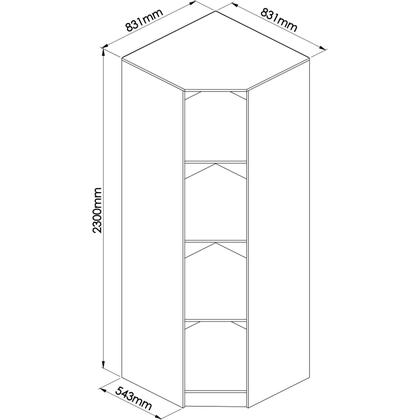 Imagem de Guarda Roupa Modulado Canto Oblíquo 1 Porta Requinte+ Móveis Castro