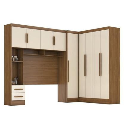 Imagem de Guarda-roupa Modulado Casal 3 Peças 5 Portas 5 Gavetas com Maleiro Smart Plus