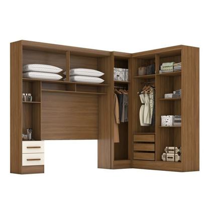 Imagem de Guarda-roupa Modulado Casal 3 Peças 5 Portas 5 Gavetas com Maleiro Smart Plus