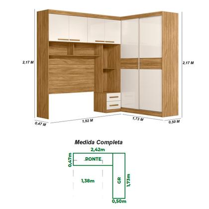 Imagem de Guarda Roupa Modulado Casal 6 Portas 5 Gavetas 4 Nichos Florença