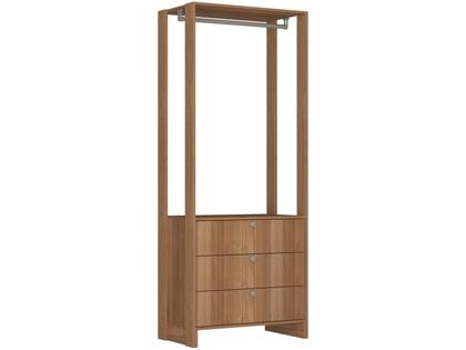 Imagem de Guarda-Roupa Modulado Closet 2 Peças Cabideiro 3 Gavetas Porta com 2 Prateleiras e 4 Nichos Yes Marr