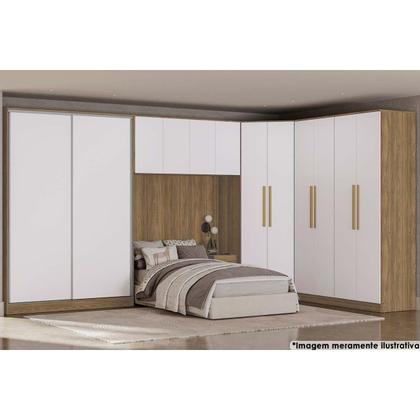 Imagem de Guarda Roupa Modulado Closet de Canto Oblíquo Adapt N531 c/ 2 Portas Nogueira - Kappesberg