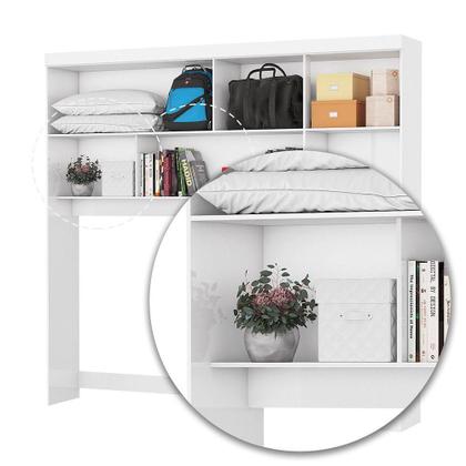Imagem de Guarda Roupa Modulado Com Cama Paris 5 Portas Com Espelho E 2 Gavetas Branco