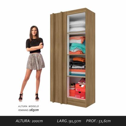 Imagem de Guarda Roupa Modulado Com Escrivaninha Luzia Boreal - Móveis Arapongas
