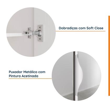 Imagem de Guarda Roupa Modulado com Espelho 2 Portas com Cabideiro e 2 Gavetas Hera CabeCasa MadeiraOriginals