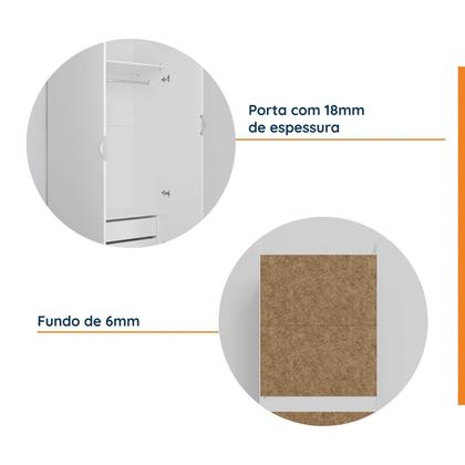 Imagem de Guarda Roupa Modulado com Espelho 2 Portas com Cabideiro e 2 Gavetas Hera CabeCasa MadeiraOriginals