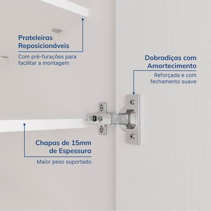 Imagem de Guarda-roupa Modulado de Canto 11 Portas 7 Peças Hera Cabecasa Madeiramadeira