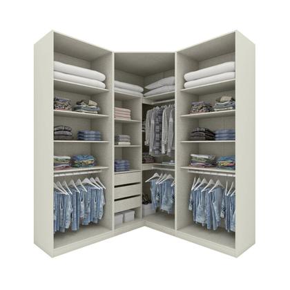 Imagem de Guarda-roupa Modulado de Canto Closet com Espelho 6 Portas 3 Gavetas Seletto