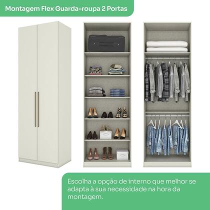Imagem de Guarda-roupa Modulado de Canto Closet com Espelho 6 Portas 3 Gavetas Seletto