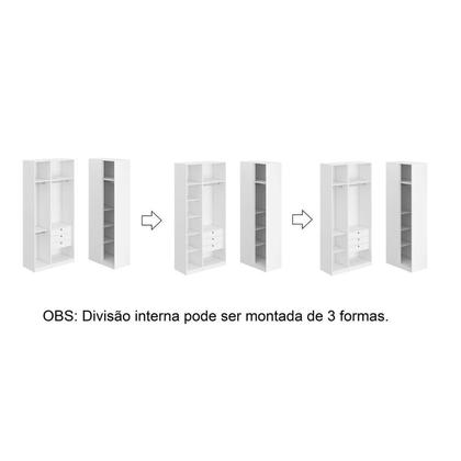 Imagem de Guarda Roupa Modulado de Canto Reto 4 Portas com Espelho Freijó Altezza Trend