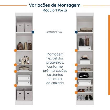 Imagem de Guarda Roupa Modulado de Casal 12 Portas 6 Peças Hera CabeCasa MadeiraMadeira