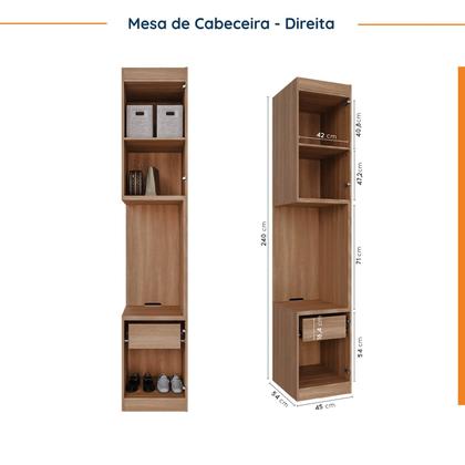 Imagem de Guarda Roupa Modulado de Casal com Espelho 12 Portas e 2 Cabeceiras Hera CabeCasa MadeiraOriginals