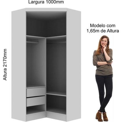 Imagem de Guarda Roupa Modulado Infinity de Canto com 2 Portas - Macadâmia/Rosa