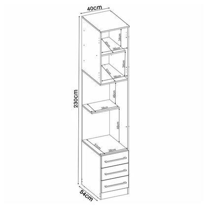 Imagem de Guarda Roupa Modulado Irlanda 1 Porta com Mesa de Cabeceira Amêndola/Branco - Demartêz