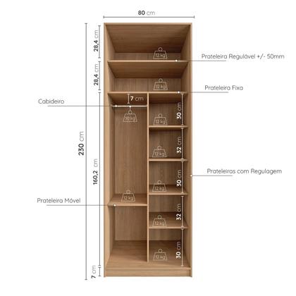 Imagem de Guarda-roupa Modulado Joy Nichos com Cabideiro CabeCasa MadeiraOriginals