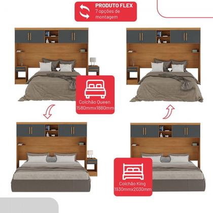 Imagem de Guarda-Roupa Modulado Soberano 11 Portas 5 Gavetas com Espelho Cinamomo/Chumbo - Panorama Móveis