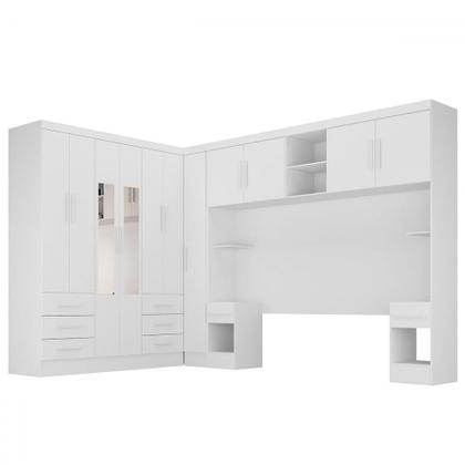 Imagem de Guarda-Roupa Modulado Soberano 11 Portas 8 Gavetas com Espelho Branco - Panorama Móveis