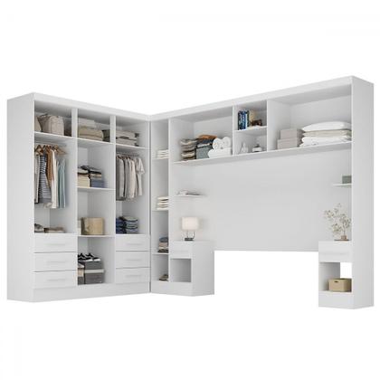 Imagem de Guarda-Roupa Modulado Soberano 11 Portas 8 Gavetas com Espelho Branco - Panorama Móveis