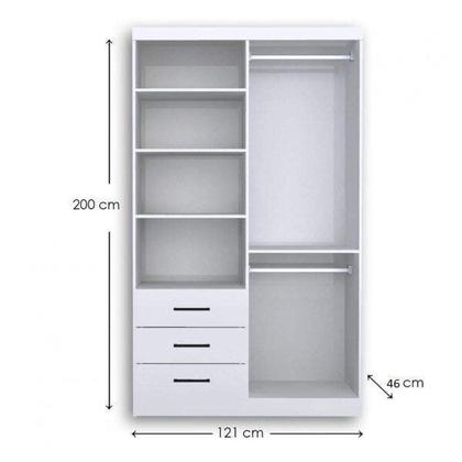 Imagem de Guarda-Roupa Modulado Solteiro 4 Portas e 3 Gavetas Cancun Yescasa Branco