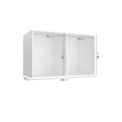 Imagem de Guarda-Roupa Modulado Solteiro com Mesa de Cabeceira 7 Portas 3 Peças Hera CabeCasa MadeiraMadeira Branco Geada/Cromado