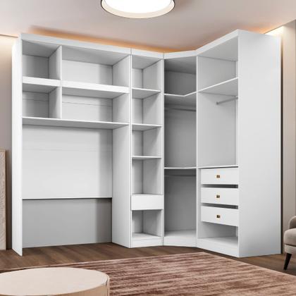 Imagem de Guarda Roupa Modulado Solteiro Safira 007 em MDF Com 7 Portas e 4 Gavetas