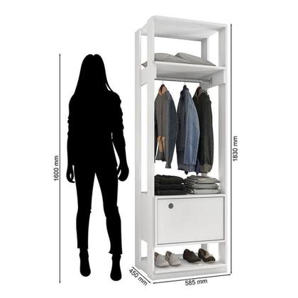 Imagem de Guarda Roupa Modulado Titan Com Porta Branco - Móveis Leão