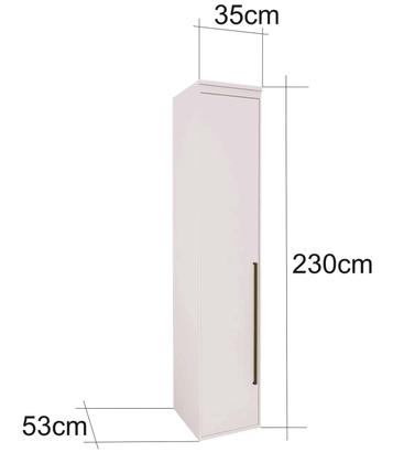 Imagem de Guarda Roupa Modular 1 Porta com Cabides MDF 35 cm Lotus Belmax