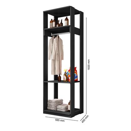 Imagem de Guarda Roupa Módulo para Closet 1 Cabideiro 3 Prateleiras Titan Espresso Móveis