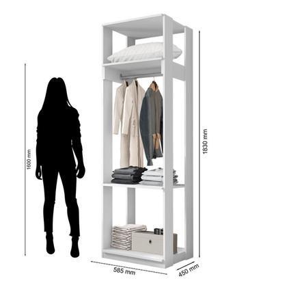 Imagem de Guarda Roupa Módulo para Closet 1 Cabideiro 3 Prateleiras Titan Espresso Móveis