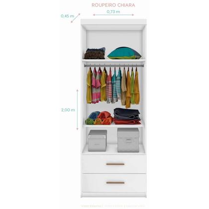 Imagem de Guarda Roupa Módulo Solteiro 2 Portas 2 Gavetas Chiara