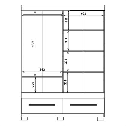 Imagem de Guarda Roupa Mongi 2 Portas 2 Gavetas Branco Caemmun