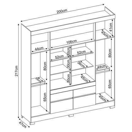 Imagem de Guarda Roupa Mônica de Casal 4 Portas Amendola/ Off White - Bela Móveis
