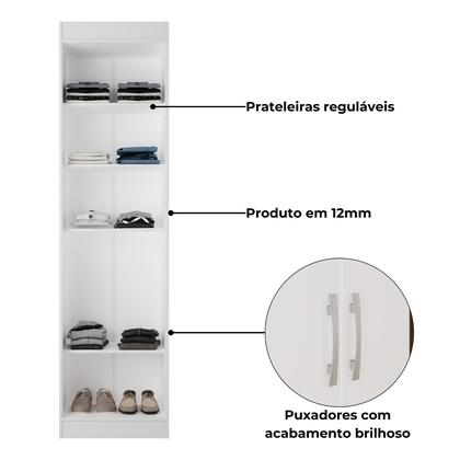 Imagem de Guarda-Roupa Multiuso Solteiro Compact Branco - Direto Sim