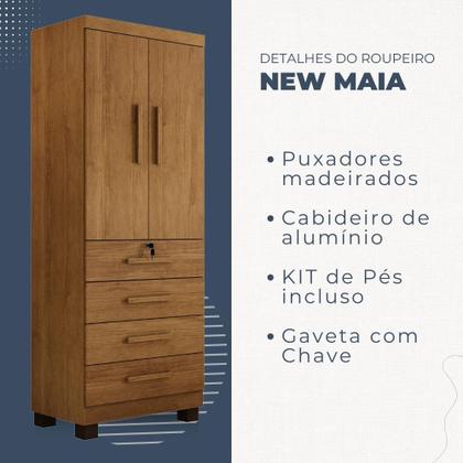 Imagem de Guarda Roupa New Maia 2 Portas 4 Gavetas com Chave Benetil Móveis