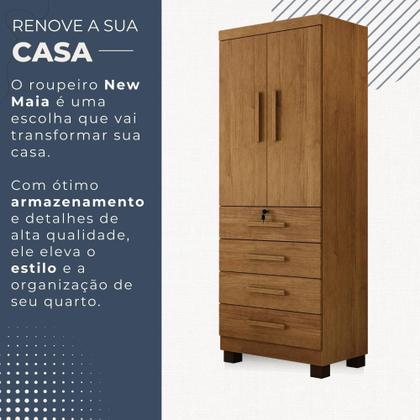 Imagem de Guarda Roupa New Maia 2 Portas 4 Gavetas com Chave Benetil Móveis