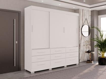 Guarda-Roupa New Star 3 Portas 9 Gavetas 1,80 Salleto - Sallêto