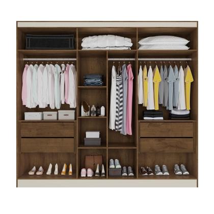 Imagem de Guarda Roupa Oslo 6 Portas 4 Gavetas com Espelho MDF - MadeMarcs