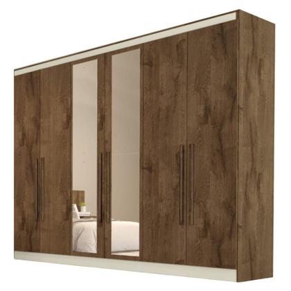Imagem de Guarda Roupa Oslo 6 Portas 4 Gavetas com Espelho MDF - MadeMarcs