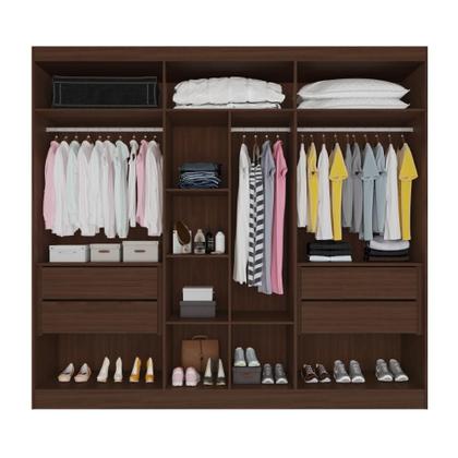 Imagem de Guarda Roupa Oslo 6 Portas 4 Gavetas com Espelho MDF - MadeMarcs