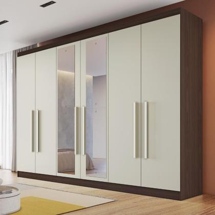 Imagem de Guarda Roupa Oslo 6 Portas 4 Gavetas com Espelho MDF - MadeMarcs