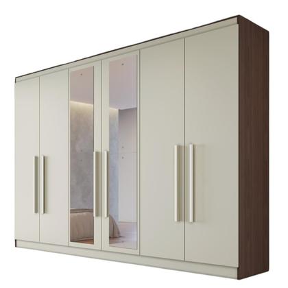 Imagem de Guarda Roupa Oslo 6 Portas 4 Gavetas com Espelho MDF - MadeMarcs