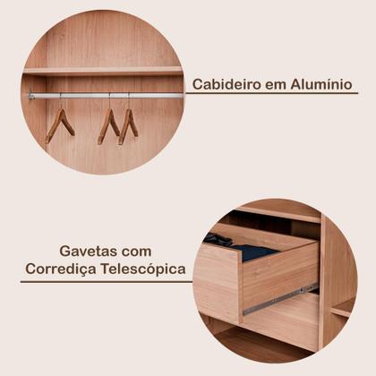 Imagem de Guarda Roupa Oslo 6 Portas 4 Gavetas com Espelho MDF - MadeMarcs