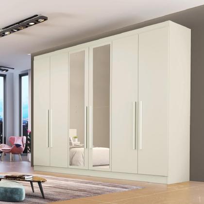 Imagem de Guarda Roupa Oslo 6 Portas 6 Gavetas com Espelho MDF - MadeMarcs